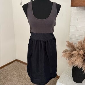 Express Two-Tone Tank Midi Dress in Charcoal and Navy